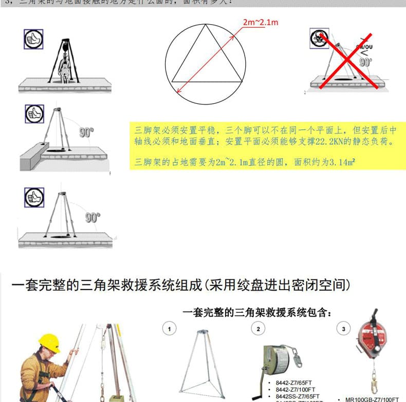 霍尼韦尔（Honeywell） 51/7FT 高强度铝制三脚架 （绞盘、坠落制动器支架） 